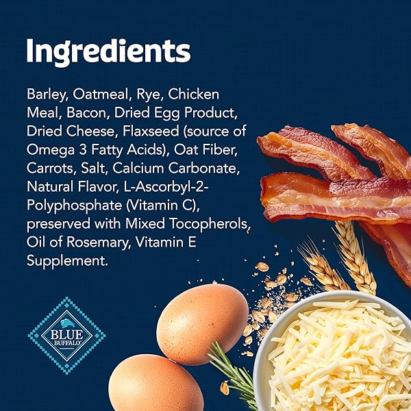BLUE BUFFALO HEALTH BARS MINI CRUNCHY DOG BISCUITS, OVEN-BAKED WITH NATURAL INGREDIENTS, BACON, EGG & CHEESE, 16-OZ BAG