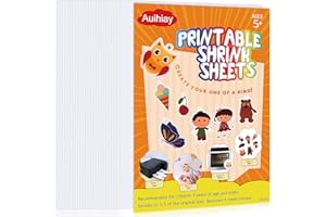 Auihiay 25 Sheets White Printable Shrink Plastic Sheets, Shrink Films Papers for Inkjet Printer Kids DIY Crafts and Mothers Day Gifts Easter Ornament, 8.3 x 11.6 inch / 21 x 29.5 cm