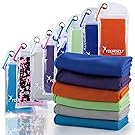 SYOURSELF Cooling Towel for Instant Relief - Cool Bowling Fitness Yoga Towels - 40"x12" Use as Cooling Neck Headband Bandana Scarf,Stay Cool for Travel Camping Golf Football &Outdoor Sports(Green)