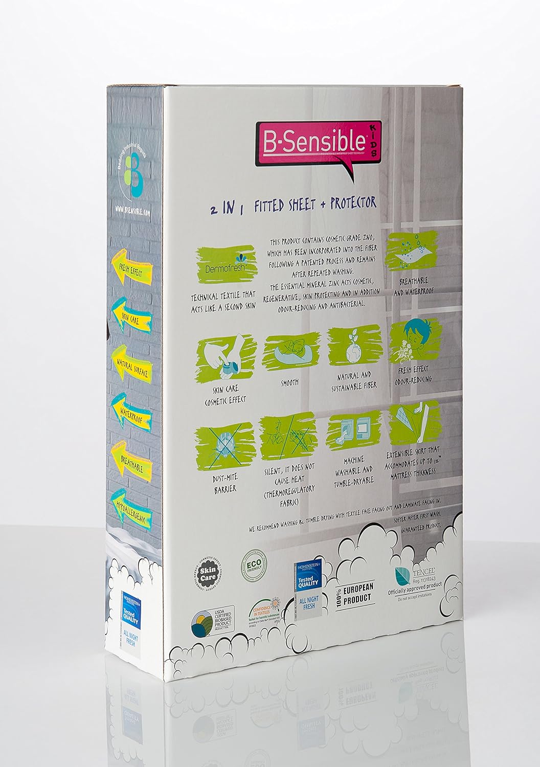 BSENSIBLE KIDS TWIN FULL SIZE BED FITTED SHEET WATERPROOF MATTRESS PROTECTOR x1