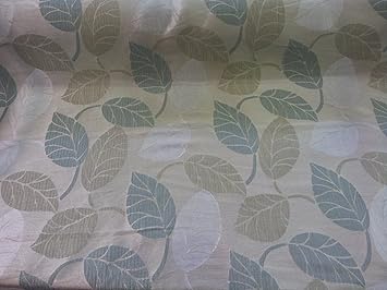 Duck Egg Gold White Bentley Flower Leaves On Beige Upholstery