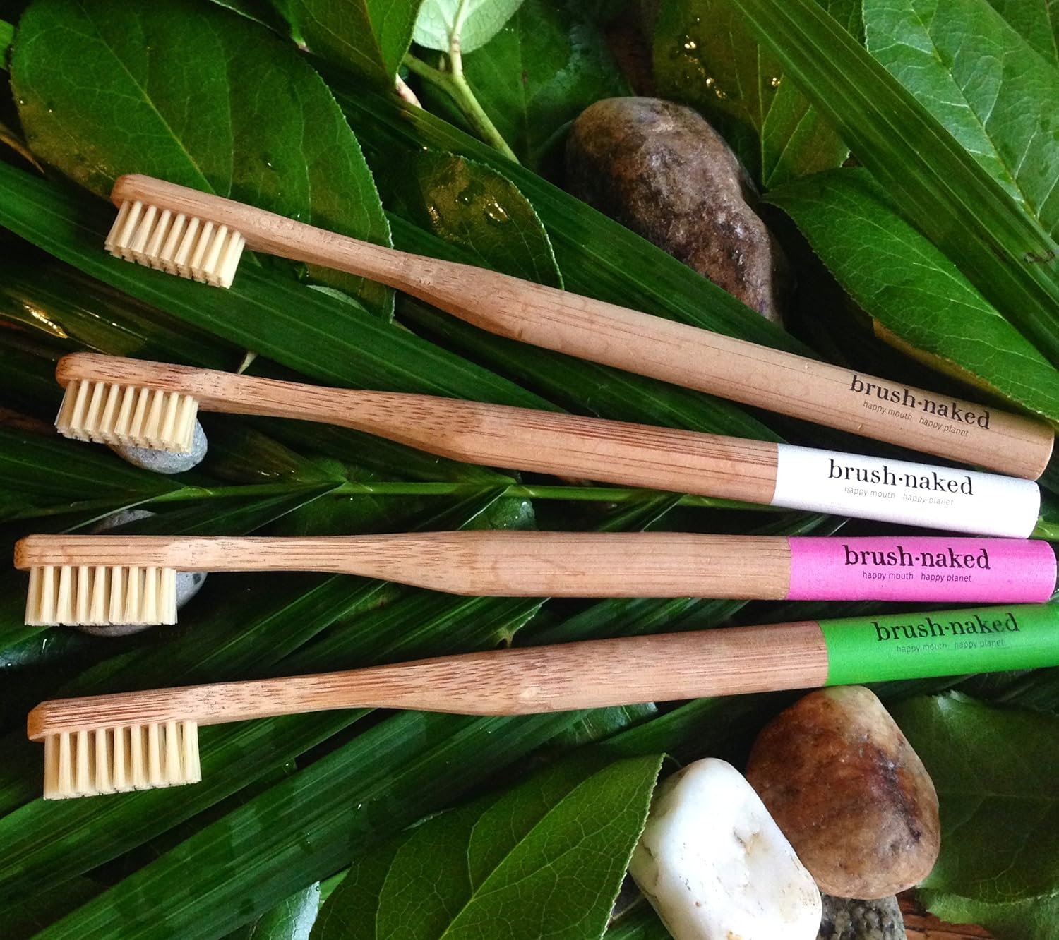 Brush Naked Bamboo Toothbrush Kids 4 Pack Soft with 100