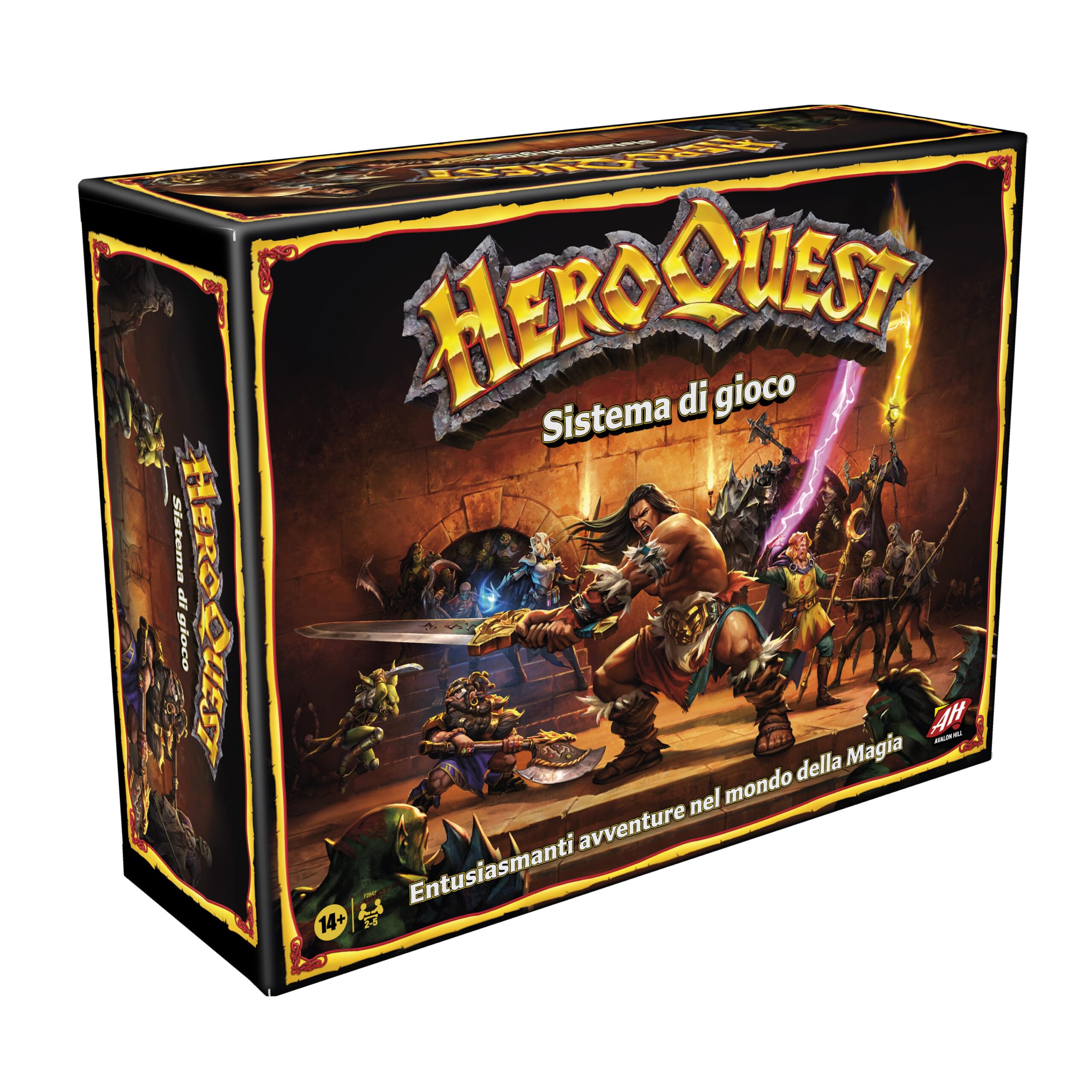 Hasbro Gaming Avalon Hill HeroQuest, Gioco da Tavolo per Ragazzi e Ragazze dai 14 Anni, Gioco di Strategia in Stile Dungeon Crawler, a Tema Fantasy per 2-5 Giocatori