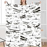 Nicine Quiz Airplane Throw Blanket, Airplane Gifts for Boys Girls Adults, Aircraft Throw, Plush Cozy Lightweight Flannel Quilts for Bedroom Sofa Couch Living Room Decoration, 40"x50" for Kids