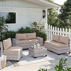 Muphyers 6-Piece Outdoor Patio Furniture Set Wicker