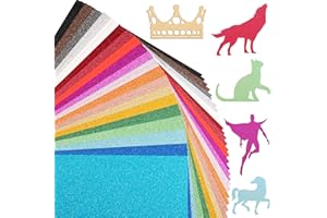 40 Sheets Colored Glitter Cardstock - 20 Colors 21.6x27.9CM Letter Size Sparkly 250gsm/92lb Heavyweight Thick Paper for DIY D