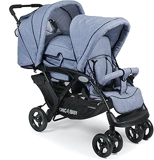 CHIC 4 BABY 274 55 Geschwisterwagen Duo, Jeans hellblau/blau