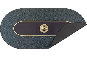 TRITON POKER TABLES Triton Premium Portable Poker Table Mat 10 Player Blue - Multi-Spandex Fabric Rubber Portable Poker Game Mat with Zippered Oxford Fabric Carry Bag - 80” L x 38” W