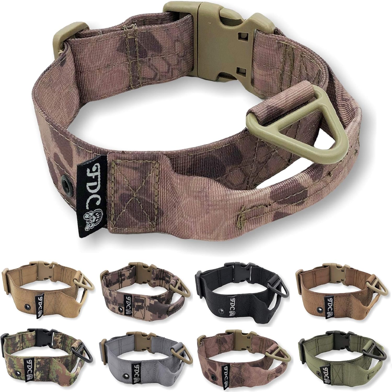 FDC Heavy Duty Dog Tactical Collar with Handle 1.5in Width