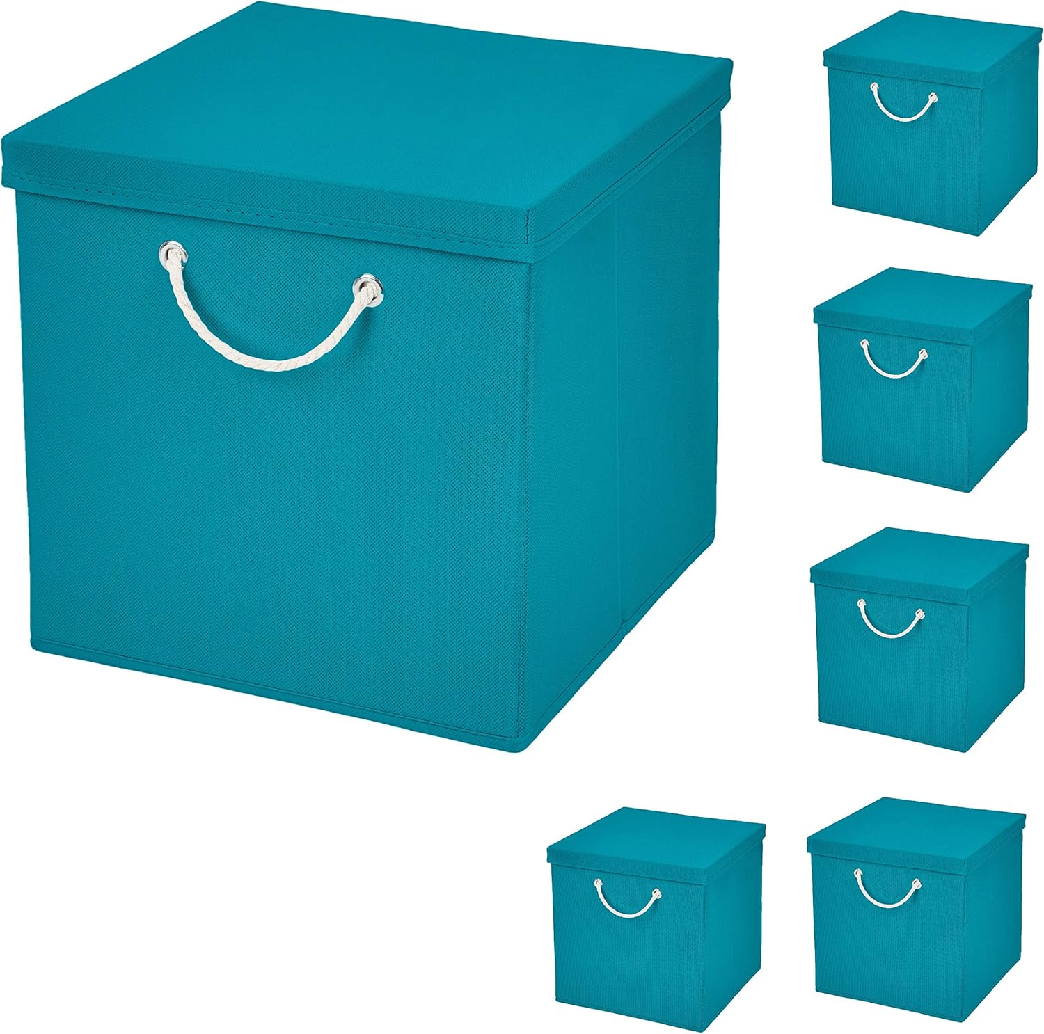 StickandShine 2er Set Faltboxen 32x32x32cm - Schwarz Aufbewahrungsboxen