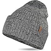 Extra Warm Winter Beanie for Men & Women, Thick Merino Wool Blend Knit Hat, Slouch or Cuffed Style for Ski, Hiking & Gift