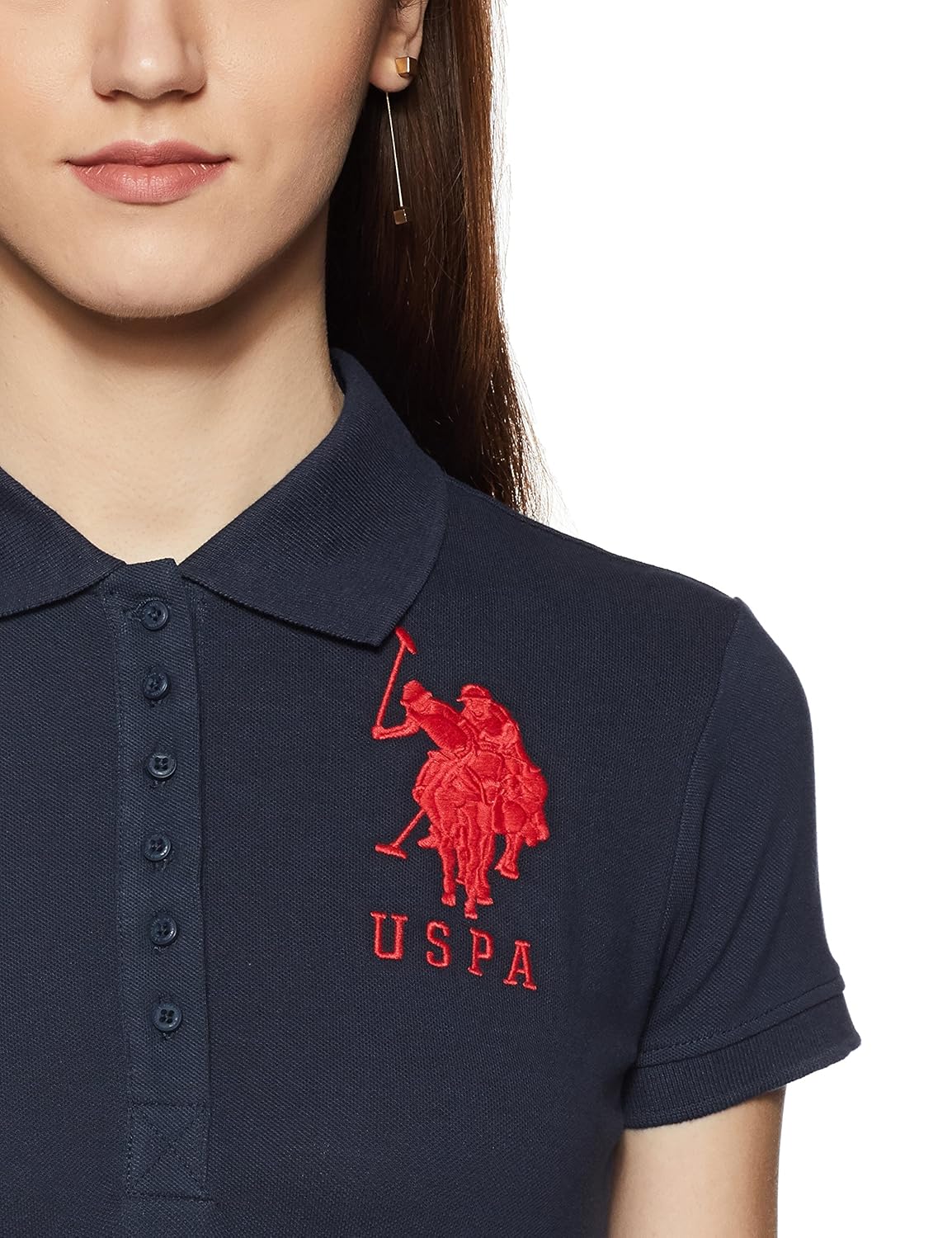 us polo association us polo women's band collar t-shirt