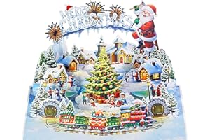 CUTPOPUP Christmas Card Pop Up, 3D Xmas, Merry Christmas, New Year, Holiday Greeting Cards Gift (Merry Town) CN317CA1520