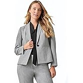 Kasper Womens Kasper Petite Stretch Crepe One Button Blazer