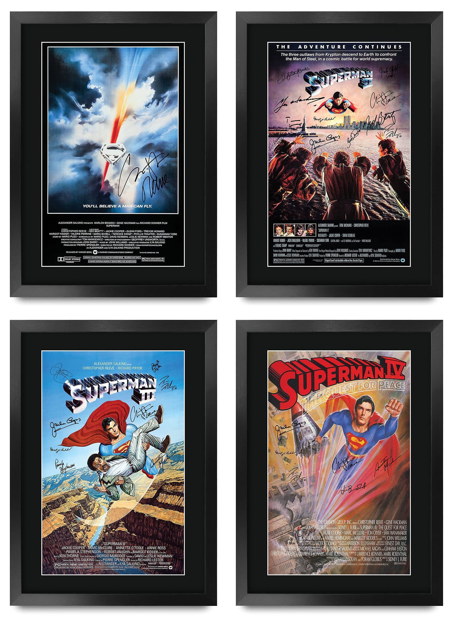 HWC Trading FR A3 Superman Collection Christopher Reeve Gifts Printed Poster Signed Autograph Picture for Movie Memorabilia Fans - A3 Framed