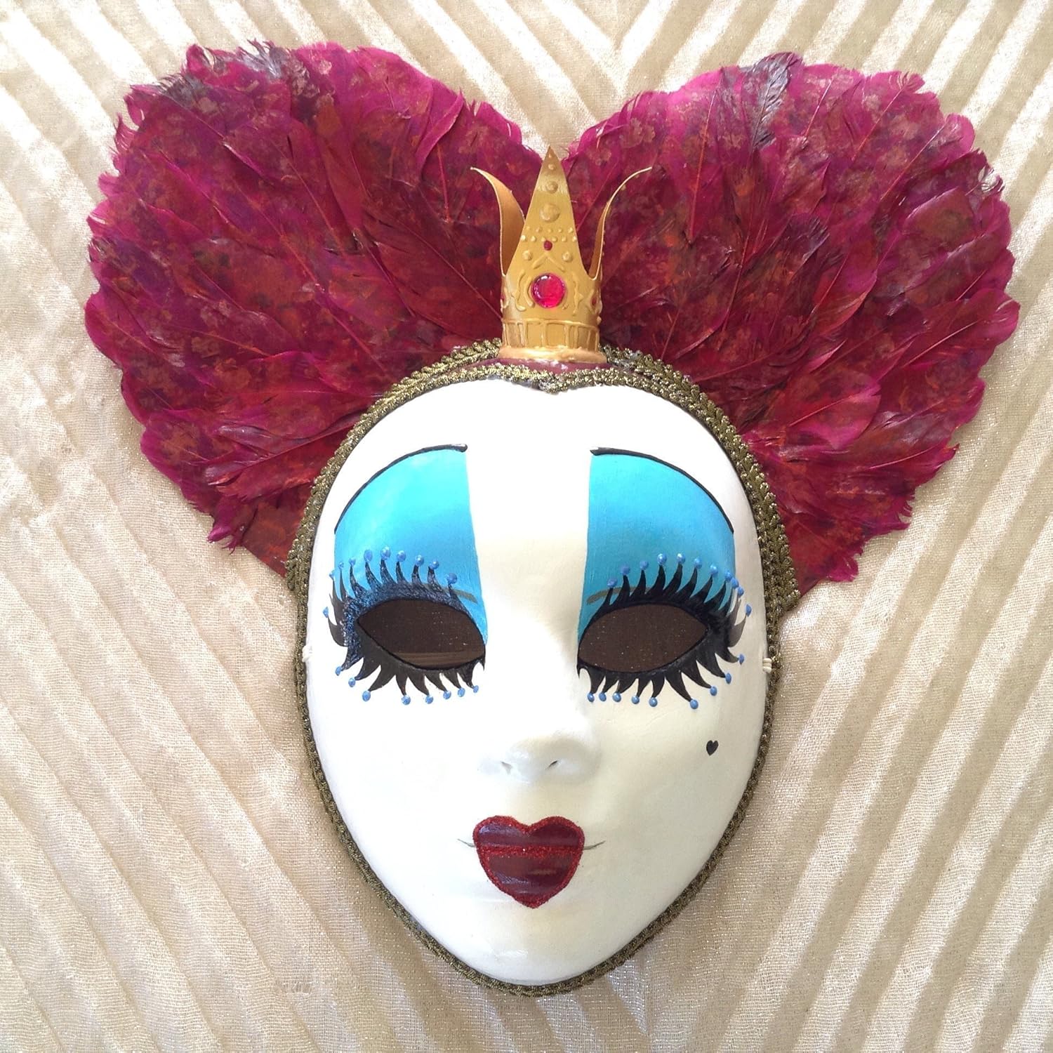 mask, Queen of hearts, Tim Burton movie, Handmade