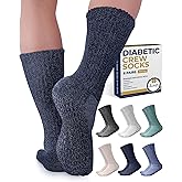Pembrook 6 Pairs Diabetic Socks with Grippers for Men & Women - 12 Colors Neuropathy Socks for Women | Edema Socks