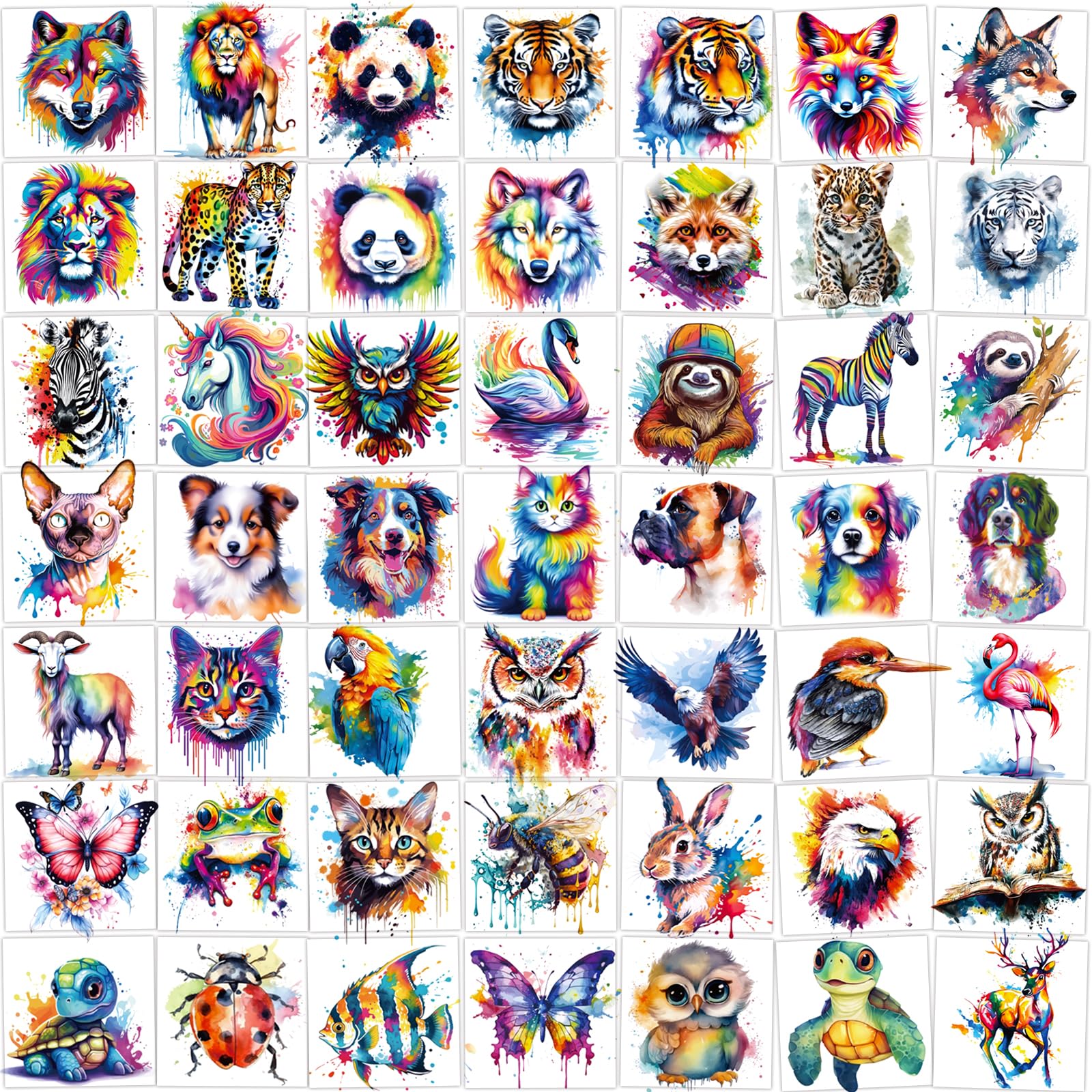 Hotoyannia 160 PCS 30 Sheets Watercolor Animals Temporary Tattoos for kids - Individually Cute Animals Temporary Tattoos Stickers for Girls Boy Body Arm Shoulder Birthday Party Supplies Gifts for Kids