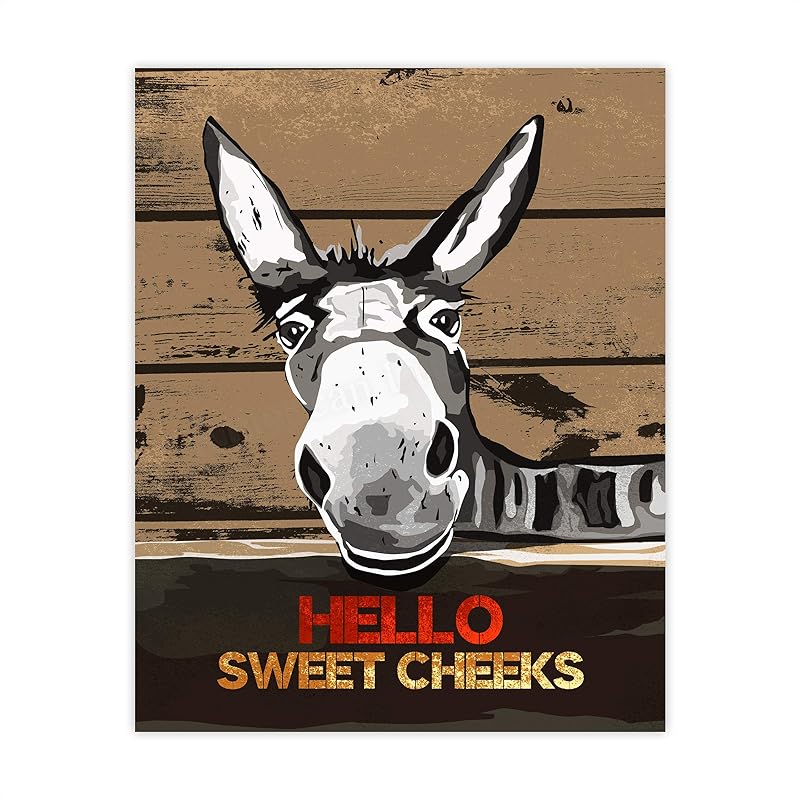 "Hello Sweet Cheeks"Funny Bathroom Wall Sign 8 x 10