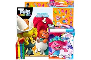 TROLLS WORLD TOUR Trolls Coloring and Activity Set Bundle - Trolls Imagine Ink Coloring Book and Trolls Coloring Book with Crayons and Stickers (Includes Mess Free Marker)