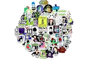 CON*QUEST Conquest Journals Beetlejuice Never Trust The Living Decal Pack, 60-Pack Unique Vinyl Stickers, 5 Hologram Sticker Decals, Waterproof, UV & Scratch Resistant, Great for Gadgets, Officially Licensed
