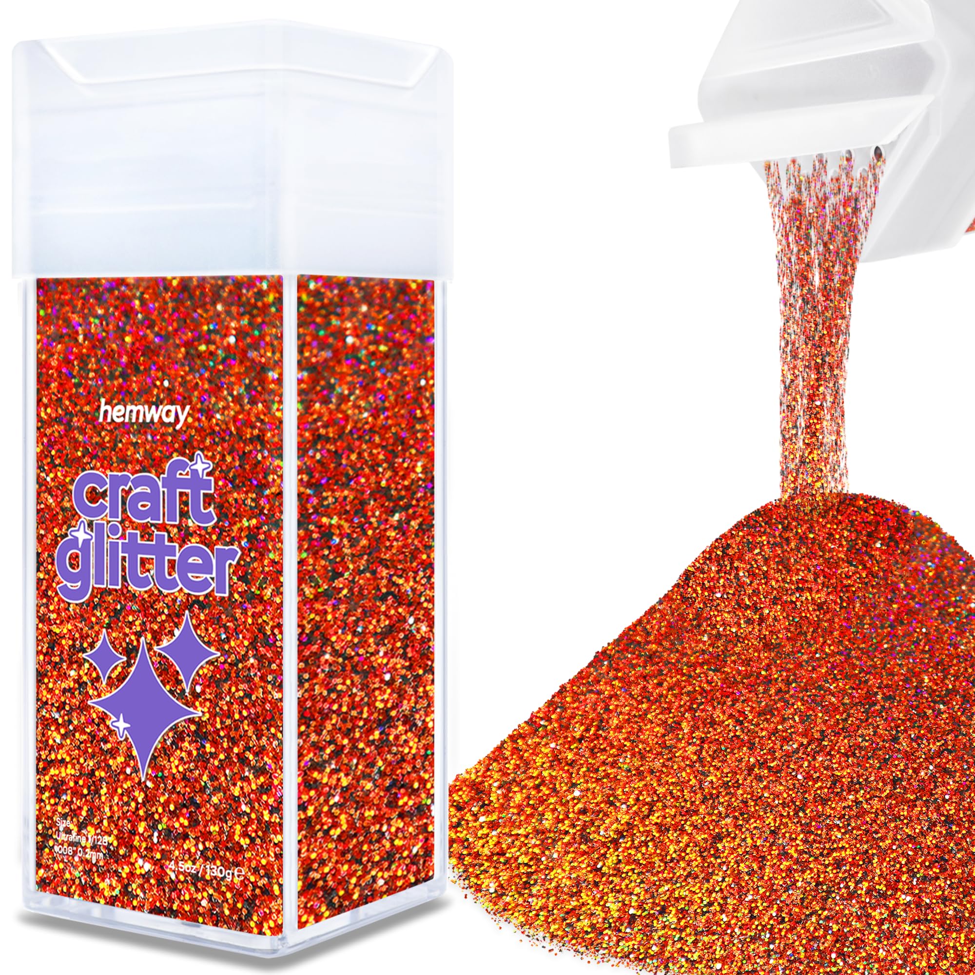 Hemway Glitter Shaker Bronze Brown Holographic 110g Ultrafine, Craft Glitter Shaker for Resin & Epoxy Crafts, Christmas Art Supplies, Nail, Body, Face, Eye, Festival, Crafting, Slime, Sparkle