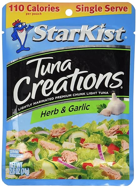 STARKIST TUNA CREATIONS, HERB & GARLIC, SINGLE SERVE 2.6-OUNCE POUCH (PACK OF 6)