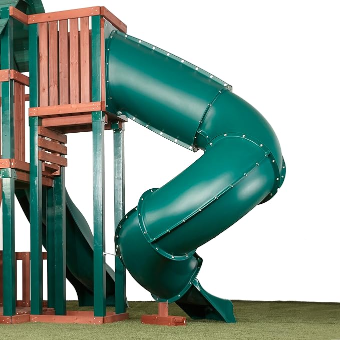 swing set with tunnel slide