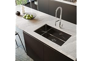 TORVA 30 x 18 Inch Black Ceramic Coating with NanoTek Undermount Kitchen Sink, PVD Coated Gunmetal Sink,16 Gauge Stainless Steel Wet Bar or Prep Sinks Single Bowl,Dark Grey