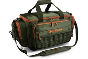 MoiShow Fishing Tackle Box Bag - Fishing Bags for Saltwater or Freshwater (#Green) Fishing Tackle Bags - Padded Shoulder Strap - Tackle Bag for 3600 3700 Tackle Box