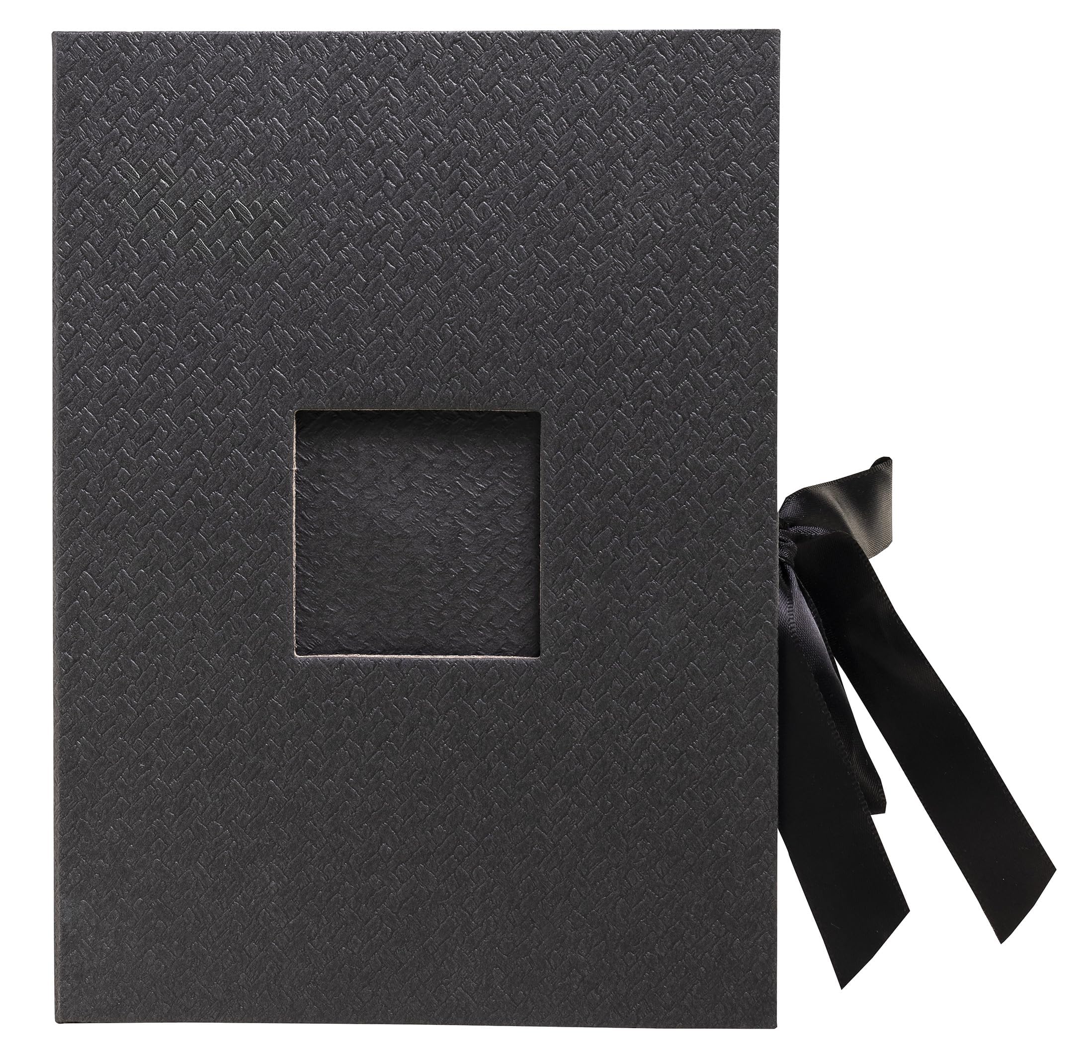 Exacompta - Ref 78601E - 2 Office by Me Photo Boxes with 4 dividers - for A6 Cards or Photos 11x15 cm or 10x15 cm - Covered with Black Textile Effect Paper