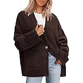 PRETTYGARDEN Women's 2026 Oversized Cardigan Sweaters Trendy Chunky Knit Long Sleeve V Neck Button Down Fall Winter Outfits