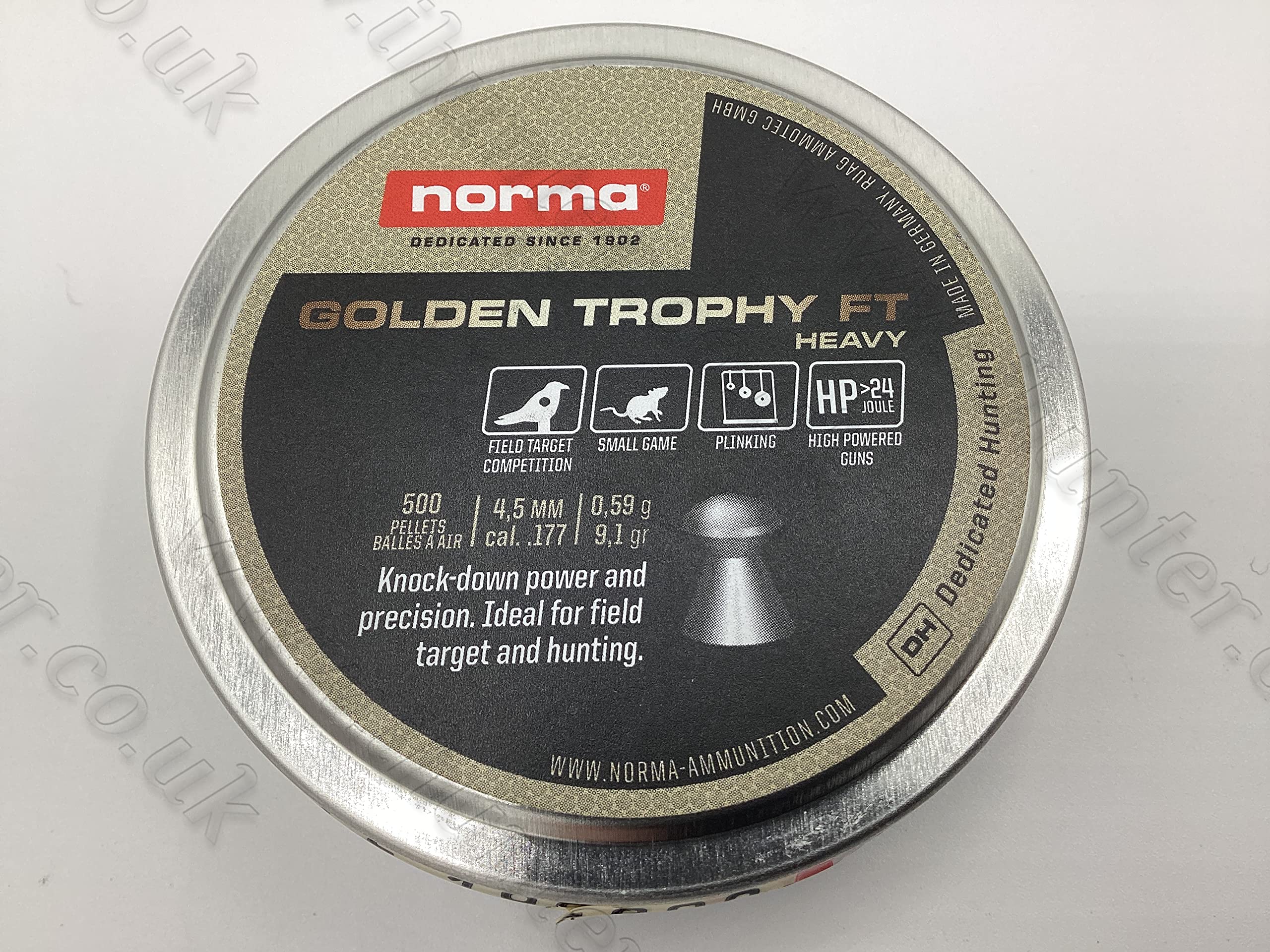RWS Norma Golden Trphy FT Heavy .177/4.50mm (500ct) Airgun pellets L403