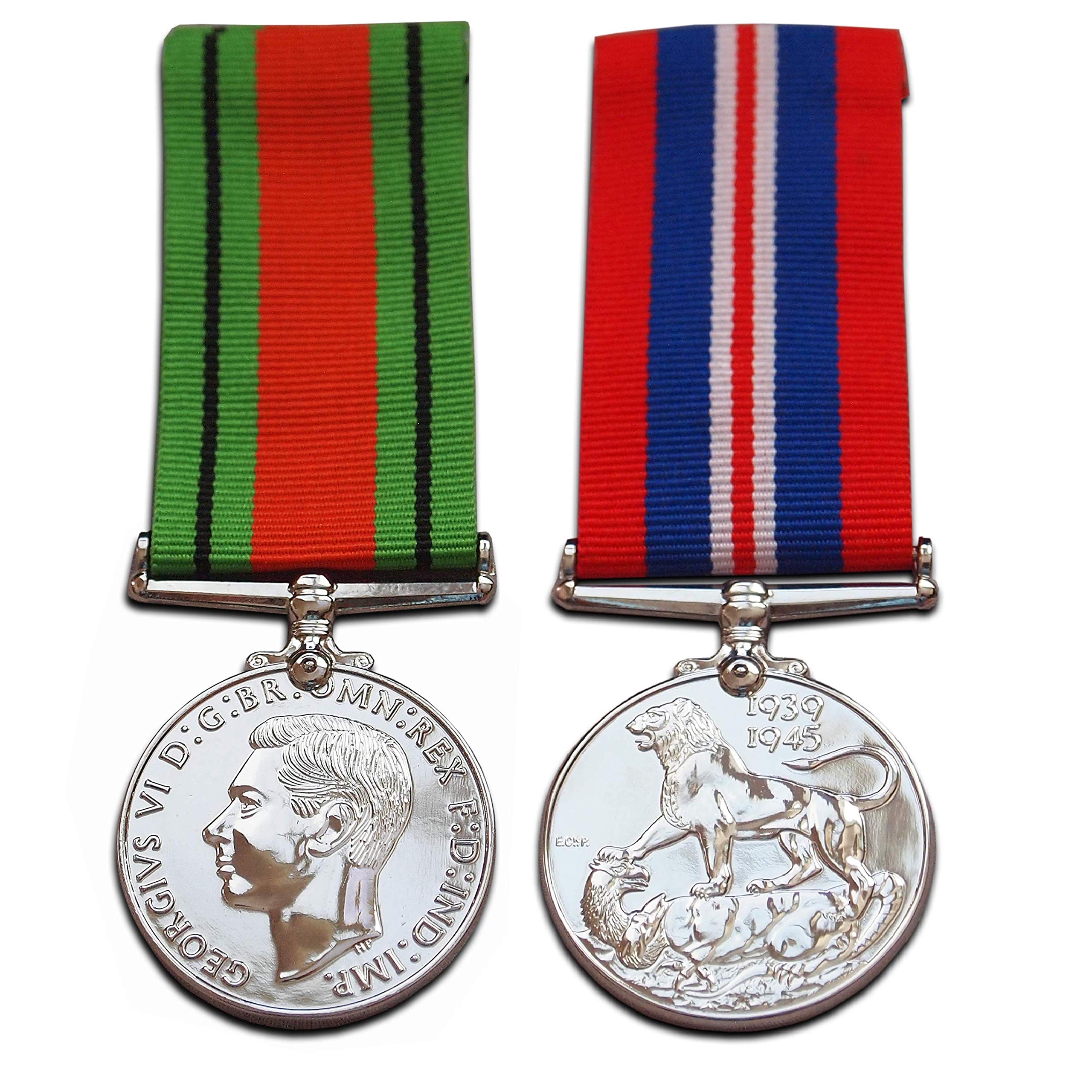 Trikoty 1939-45 War Medal + Defence Medal Full Size Set WW2 British Campaign Medals Repro Military Gift Award