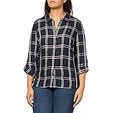 Tommy Hilfiger Womens Long Sleeve Button Up Roll Tab Sportswear Top