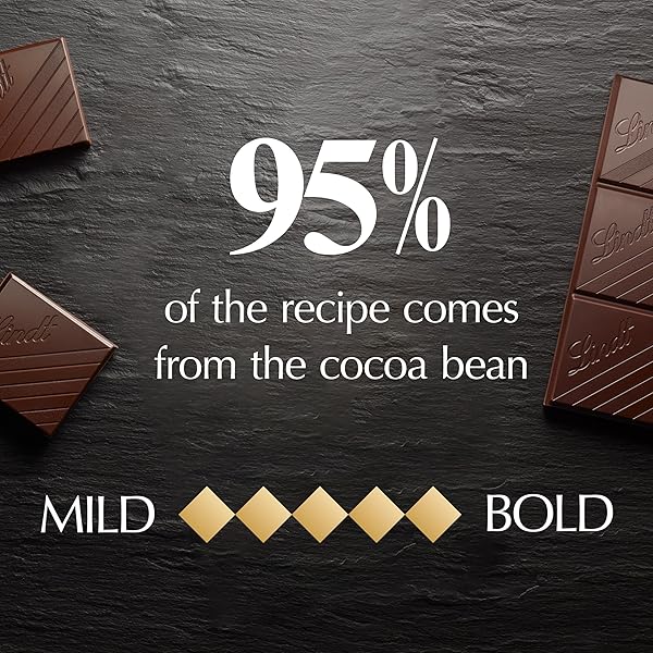 LINDT EXCELLENCE 95% COCOA DARK CHOCOLATE BAR, DARK CHOCOLATE CANDY, 2.8 OZ. (12 PACK)
