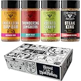 Fire &amp; Smoke Society Meat &amp; Potatoes Seasoning Set | BBQ Rub Blends, 4-Pack | Christmas Grilling Gifts, BBQ Gifts for Him &amp; Husband, Stocking Stuffers, Secret Santa Gifts, Gifts for Grill Masters