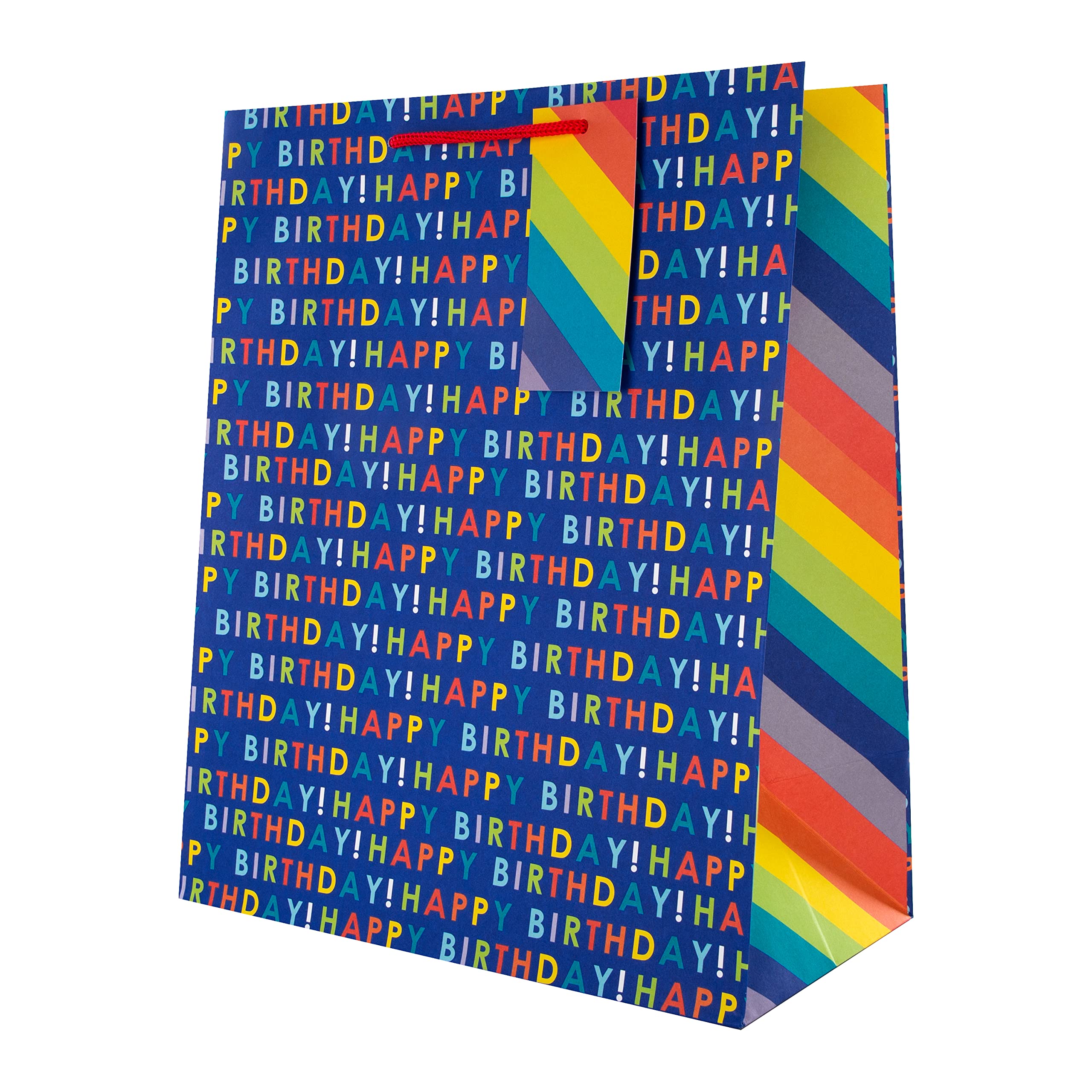 Hallmark Large Birthday Gift Bag - Rainbow Text Design