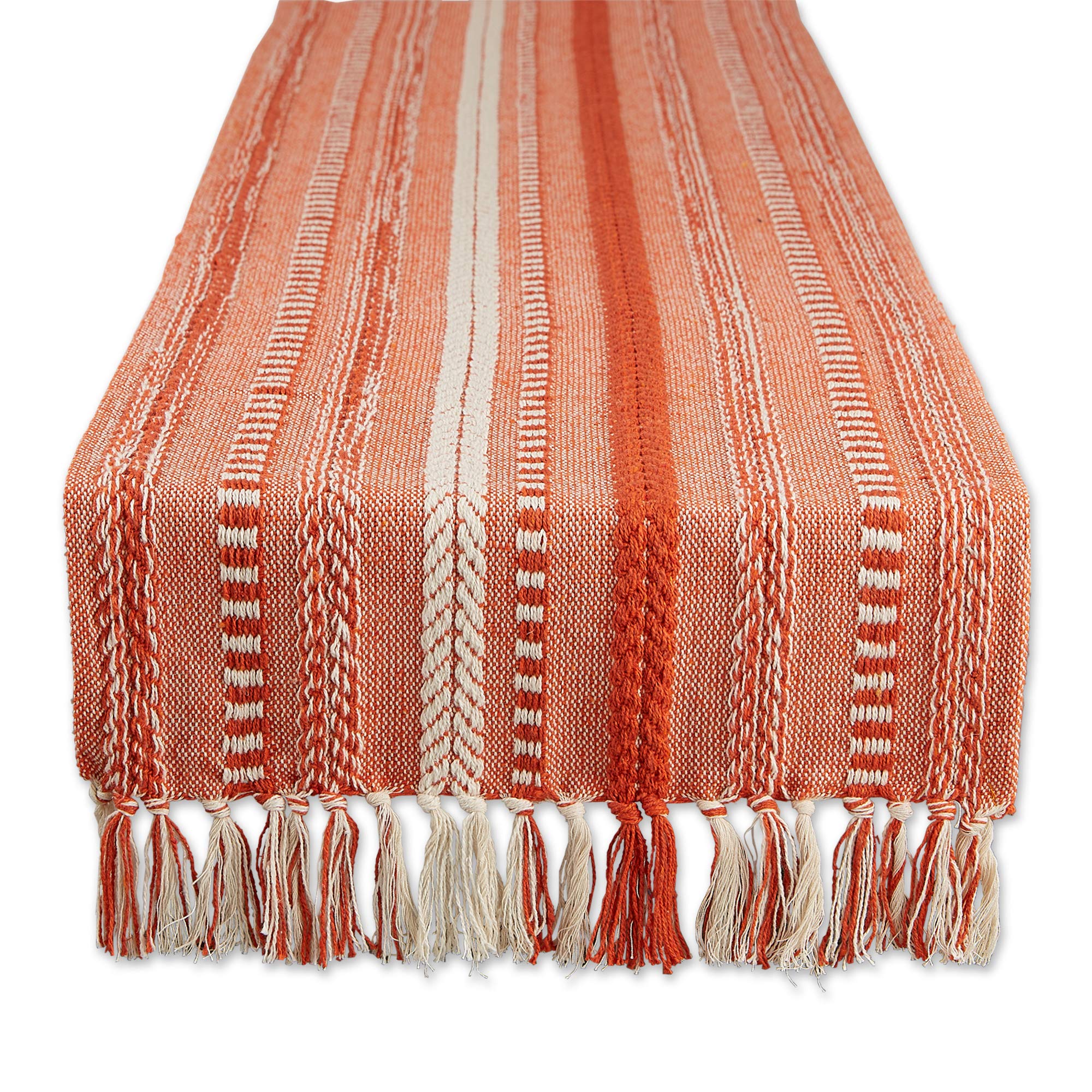 DII Table Runner Collection, Cotton, Vintage Red, 15x108 (15x113, Fringe Included)