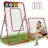 JOLORLY 2-in-1 Volleyball Rebounder Net System, Adjustable from 7x4 ft to 4x4.5 ft, 4-Angle Bounce Back Net, Training Equipment for Volleying, Bumping, Spiking Practice, Resists Twisting