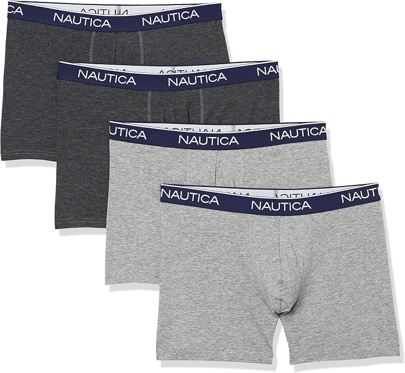 Calzoncillos Tipo bóxer elásticos para Hombre, 4 Unidades, 2 carbón, 2 Gris Claro, Mediano