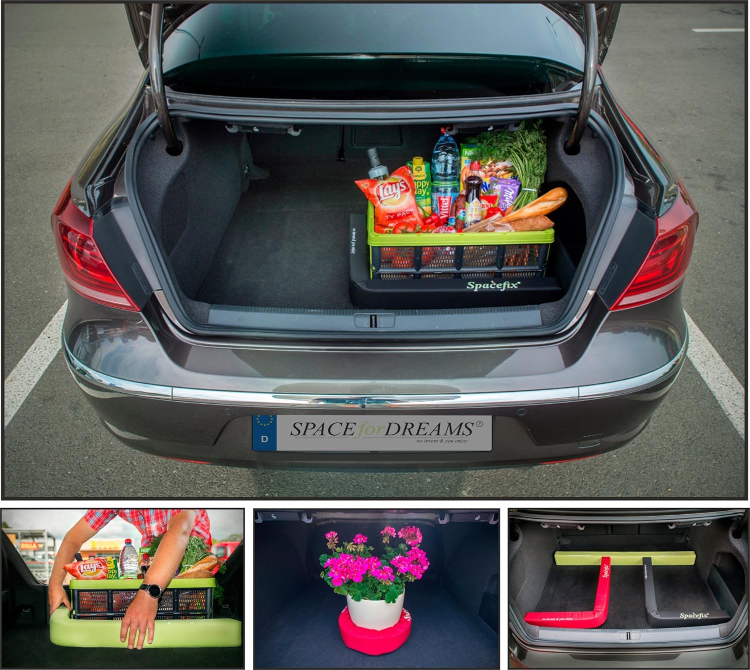 Equipaje Fijación SPACEFIX® Negro original práctico elemento de fijación para el espacio