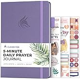 Clever Fox 5-Minute Daily Prayer Journal – Bible Study Journal for Women to Write In – Faith Based Gifts & Religious Accessories – Biblical Scripture Notes & Devotional Church Notebook (Lavender)