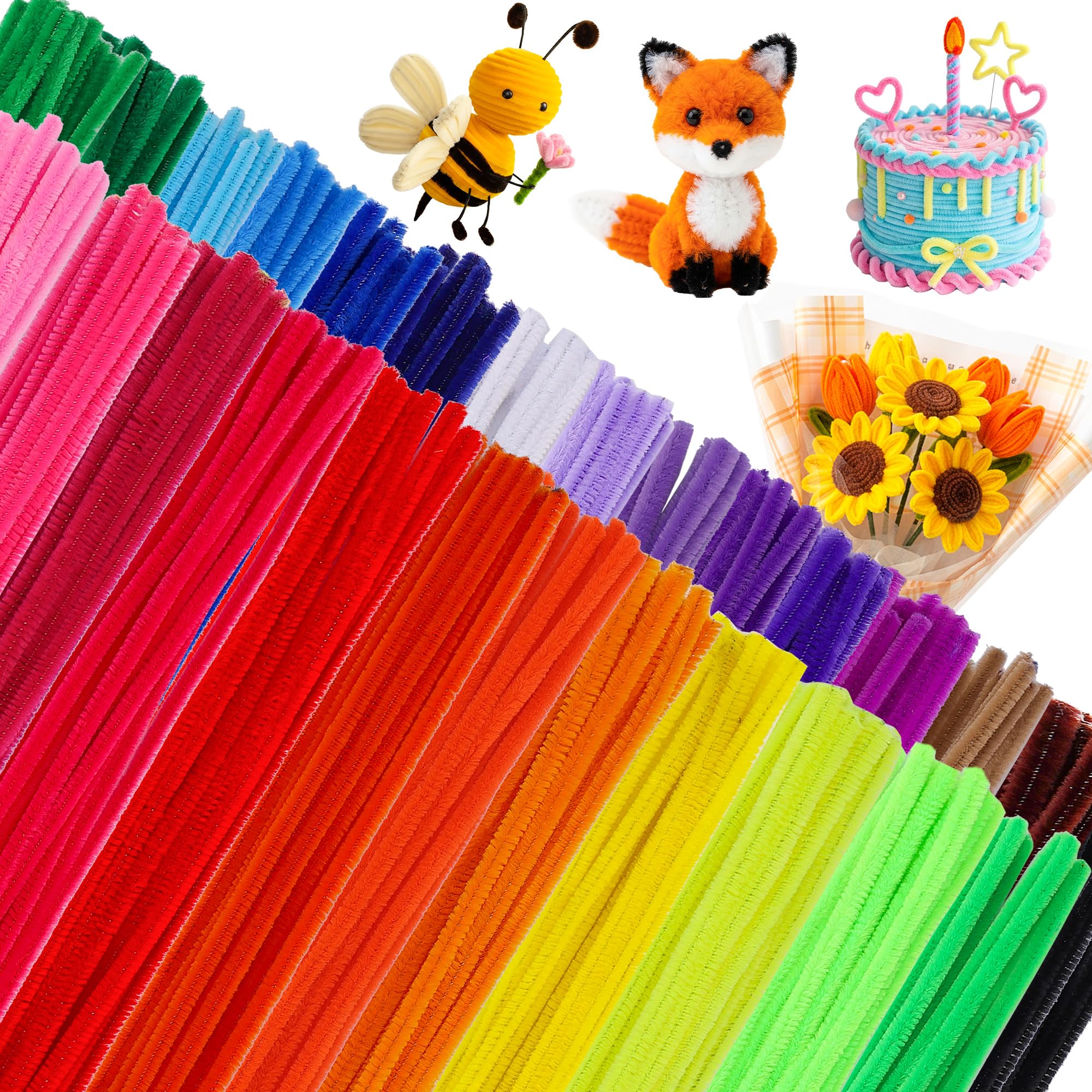 Caydo 324 Pieces Pipe Cleaners 27 Colors Chenille Stems for Crafts DIY Art Creative Crafts Decorations (6 mm x 30cm)