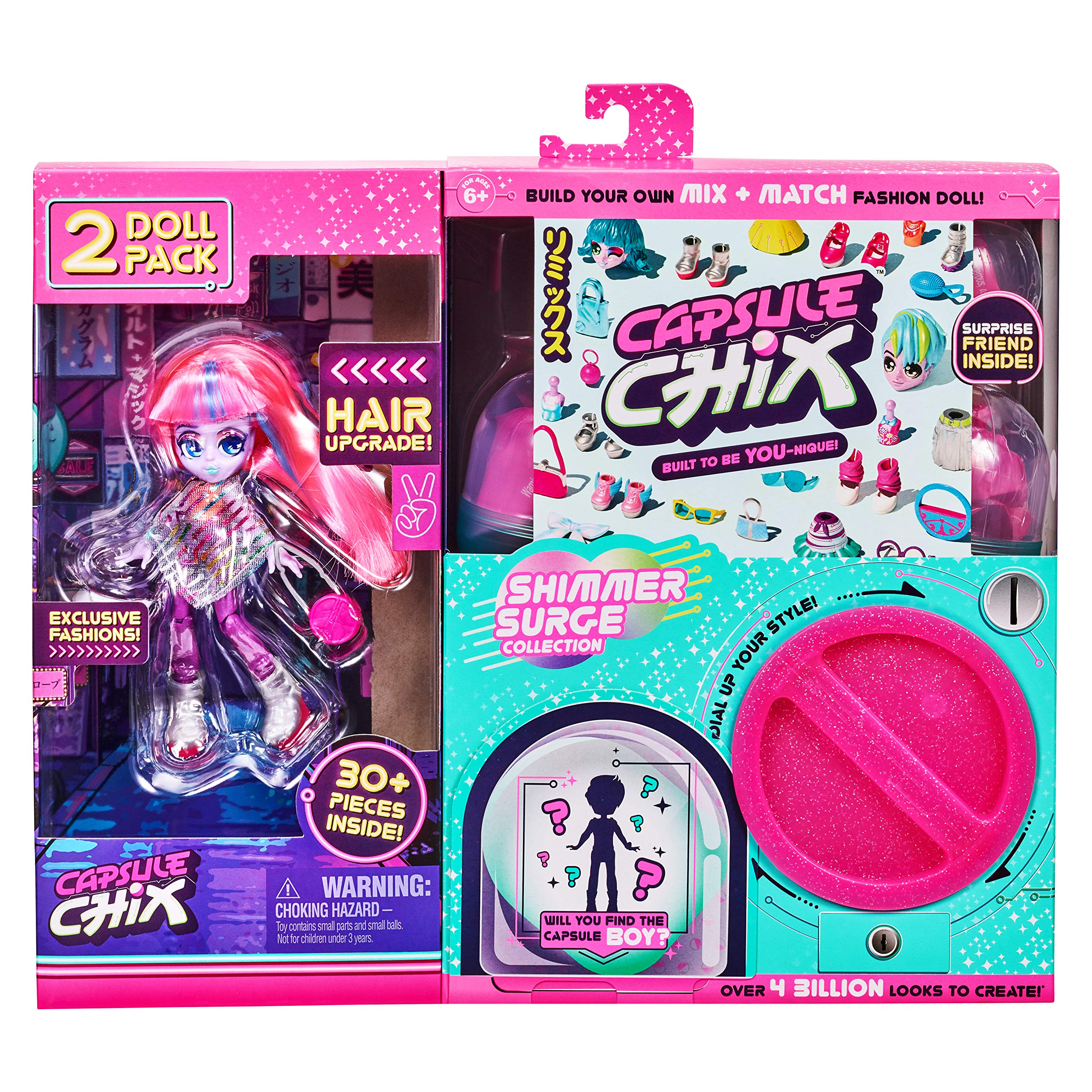 Capsule Chix Shimmer Surge Surprise 2 Doll Pack