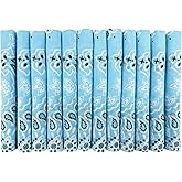 HankieWorld Bandanas Gift Set 12 Pack Soft Thin Handfeel Cotton Bandanna Scarf for men