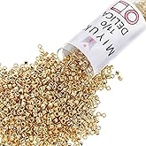 Miyuki Delica Seed Beads – Size 11/0 (1.6 mm), DB0034, Light 24K Gold Plated, 7.2 g, Approx. 1440 Beads, Made in Japan