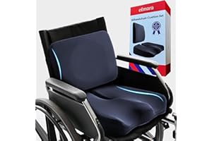 Elmara Wheelchair Cushions Lumbar Pillow & 4" Thick Seat Cushion - Wheelchair Cushions for Adults - Wheelchair Seat Cushions 