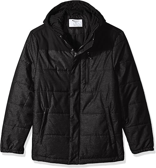 champion men's technical herringbone synthetic down jacket