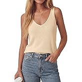 PRETTYGARDEN Women Summer Tank Tops 2026 Basic Sleeveless V Neck Lightweight Knit Beach Vacation Clothes Going Out Top